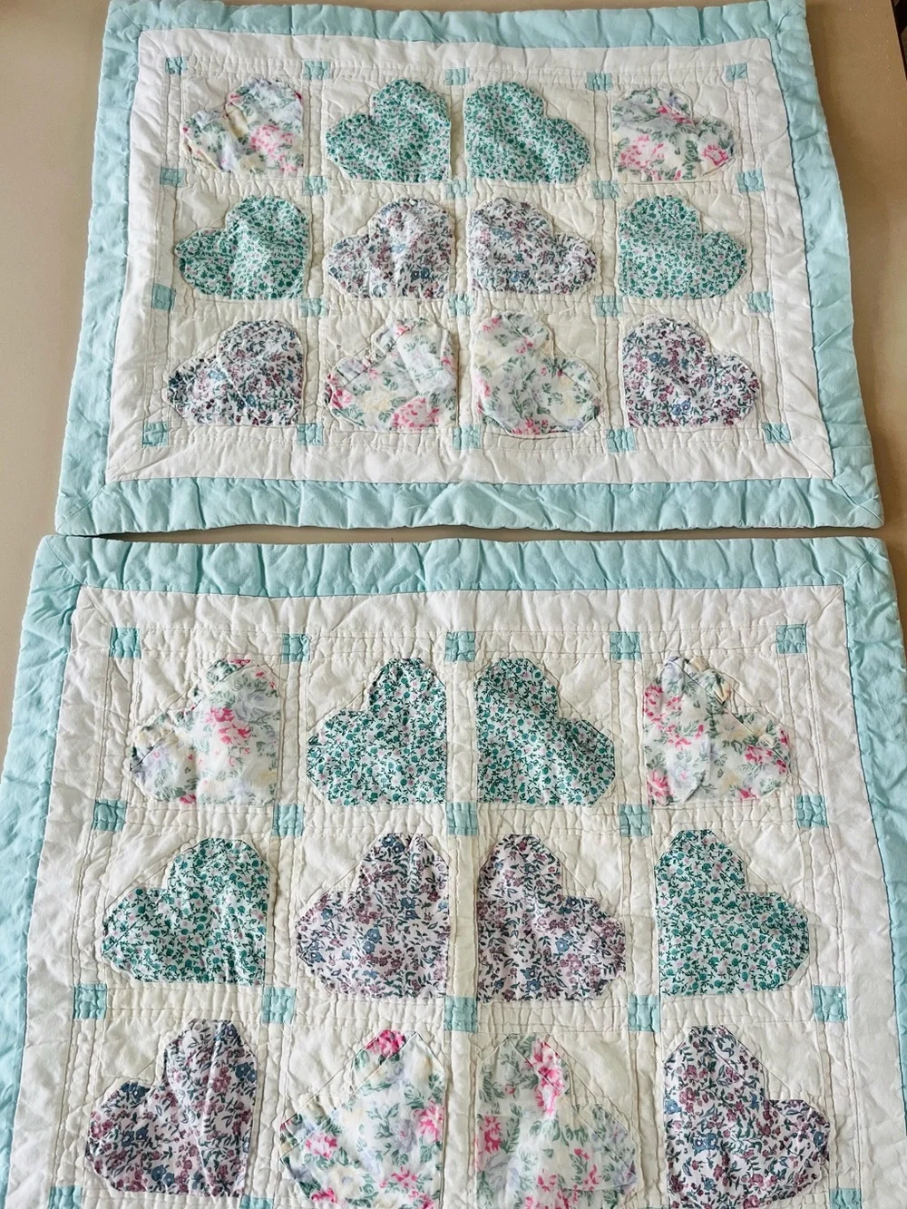 Vintage heart patch work pillow sham, pillow case